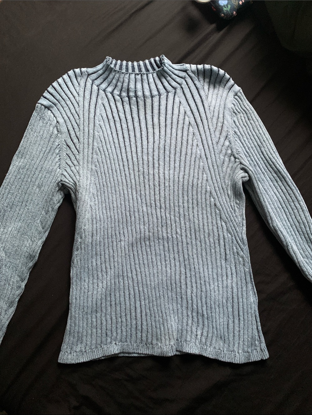 Monki Light Blue Ribbed Turtleneck Sweater